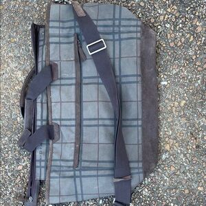 Coach D1361-F70934 Canvas W/Leather Trim Plaid Travel Bag